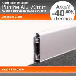 Plinthe Alu Anodisé Passe Cable 70mm