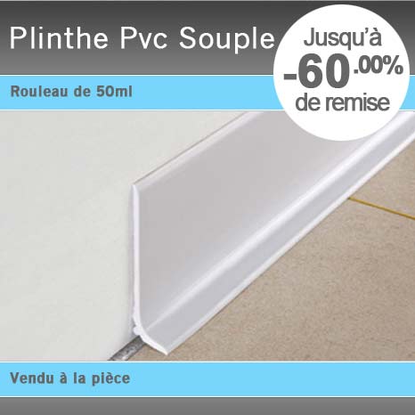 Plinthe sol souple PVC décor Blanc Mat 7x120 cm