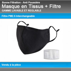 Masque de protection en Tissus Lavable + Filtre