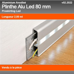 Plinthe Alu Anodisé LED 80mm