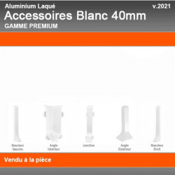 Raccords de Finition Laqué blanc 40mm