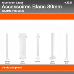 Raccords de Finition Laqué blanc 80mm