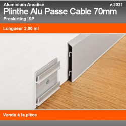 Plinthe Alu Anodisé Passe Cable ISP 70mm