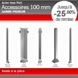 Raccords de Finition effet Inox Poli 100mm