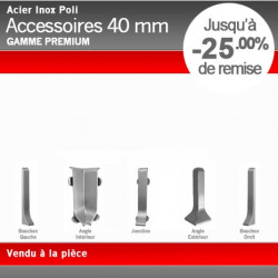 Raccords de Finition effet Inox Poli 40mm