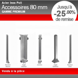 Raccords de Finition effet Inox Poli 80mm