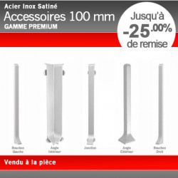 Raccords de Finition effet Inox Satiné 100mm